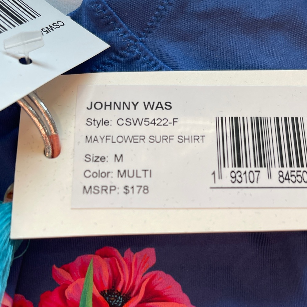 Johnny Was Mayflower Swim Surf Shirt Floral Leopard Print Size Medium - Picture 4 of 4